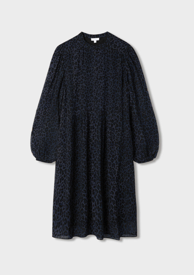 LALA BERLIN Dress Demi Viscose Dark Navy Leo