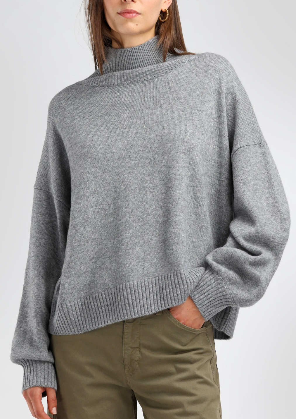 LADNERI Pullover Cocoon grau