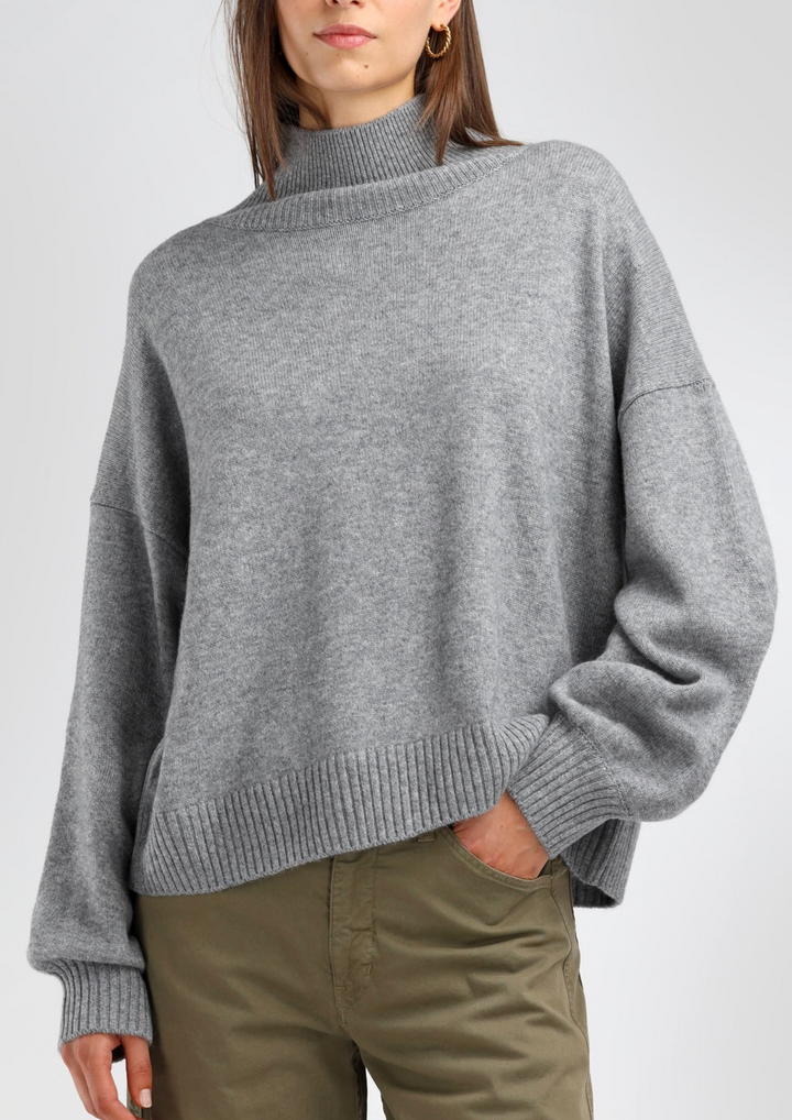 LADNERI Pullover Cocoon grau