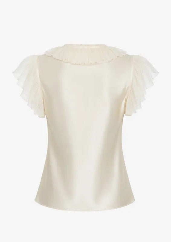 ULLA JOHNSON Ilyana Silk Top With Lace Up