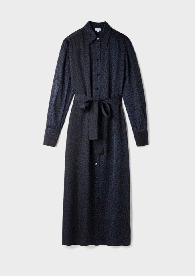 LALA BERLIN DRESS DELILAH VISCOSE DARK NAVY LEO