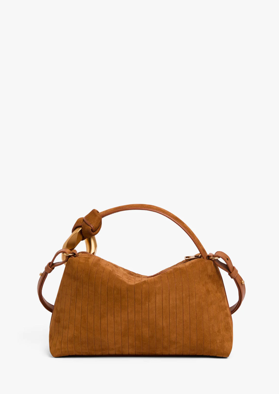JW ANDERSON CORNER BAG - SUEDE TOP HANDLE BAG