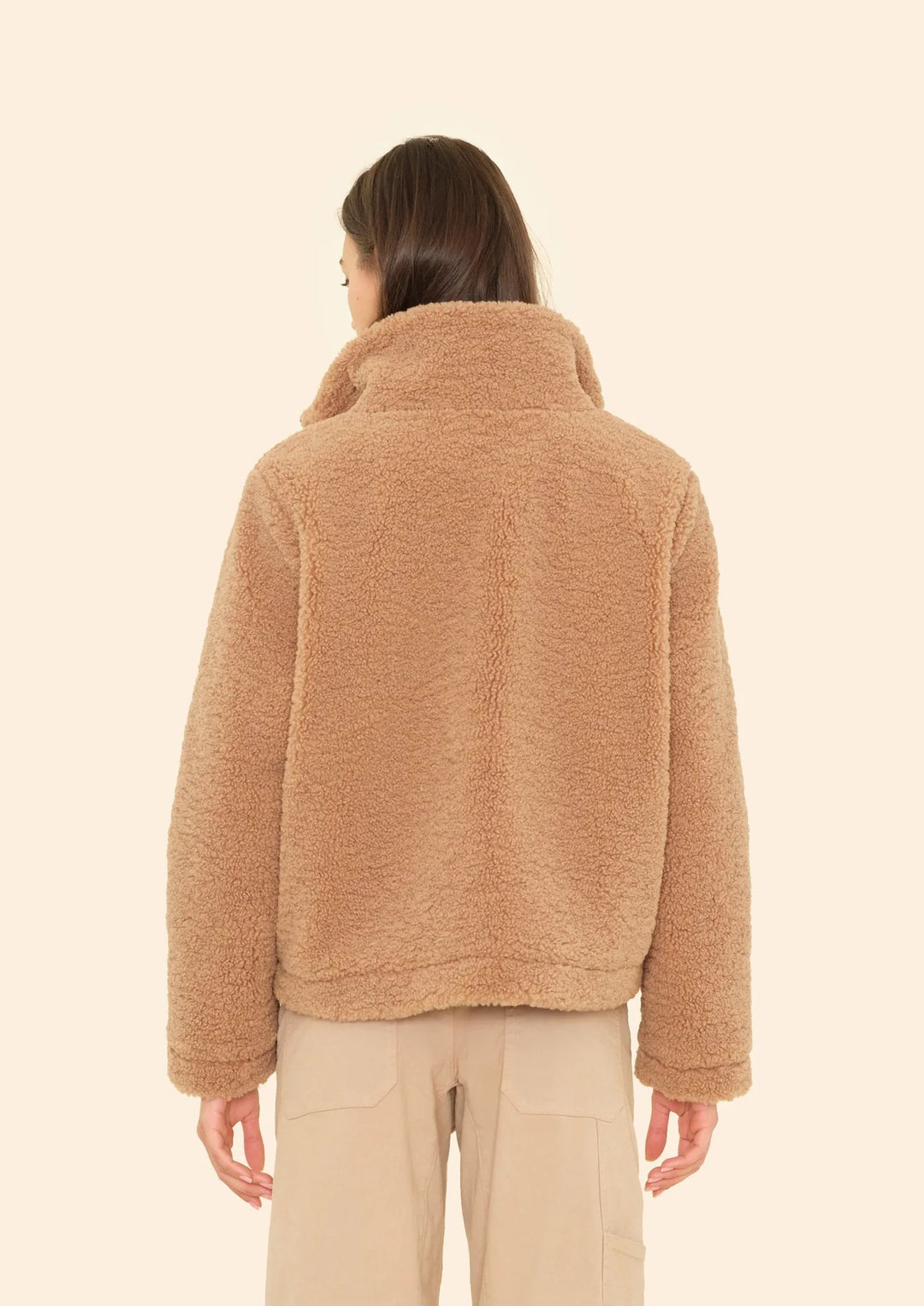 XIRENA Teddy Brown Dree Bomber Jacket