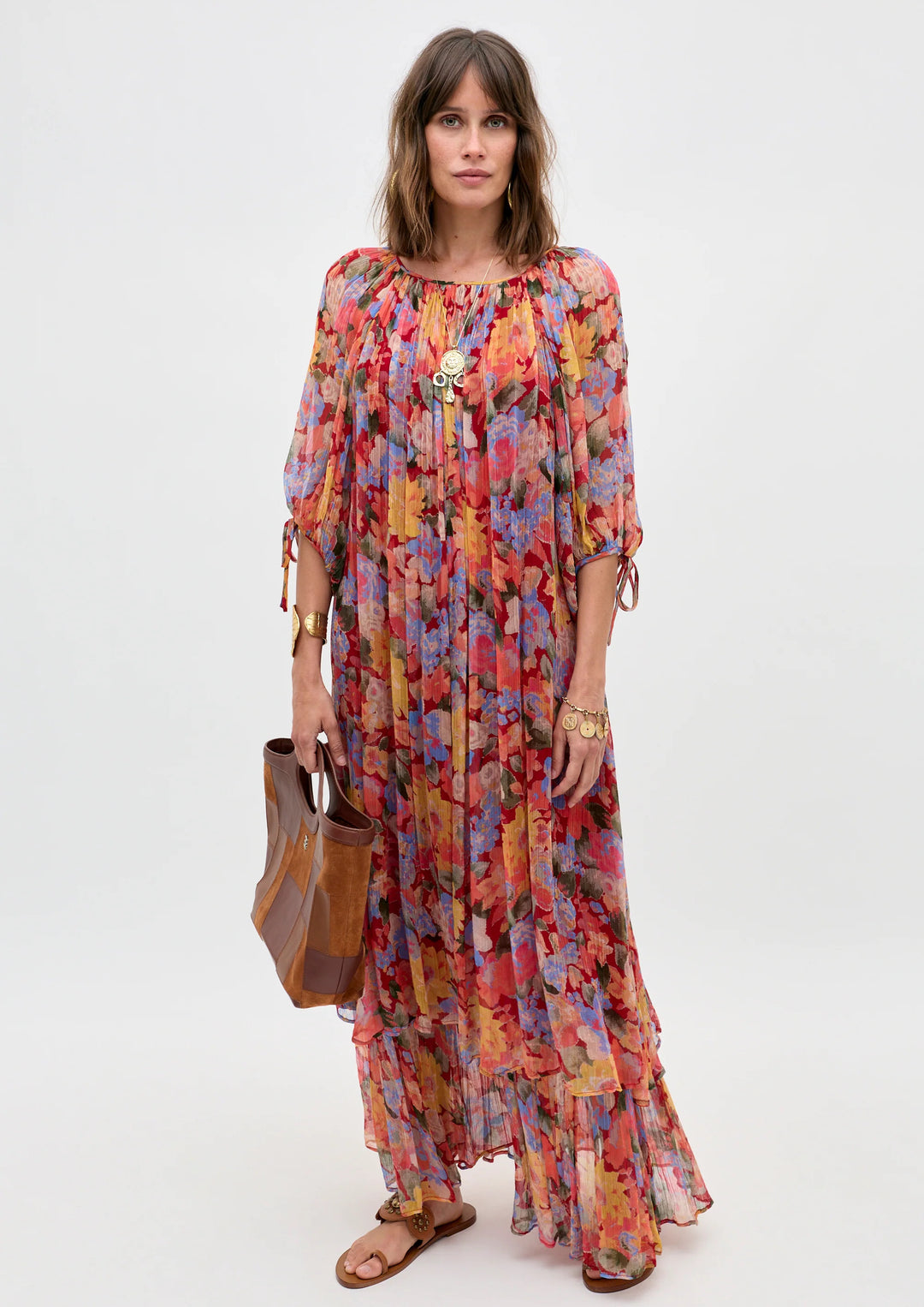 RIXO Hayden Chiffon Midi Dress