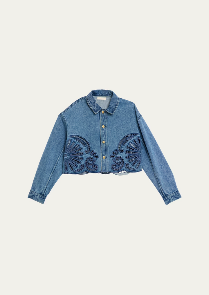ULLA JOHNSON Bobbi Embroidered Denim Jacket