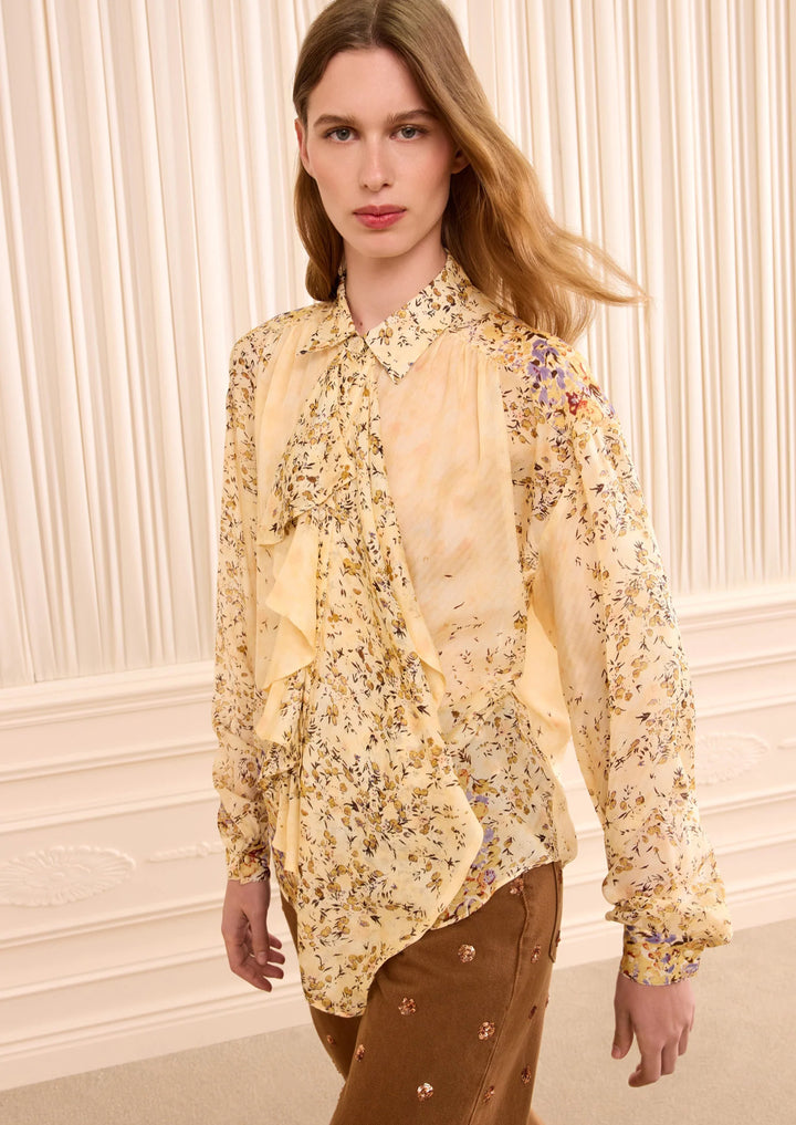 ULLA JOHNSON Gesture Long Sleeve Silk Blouse