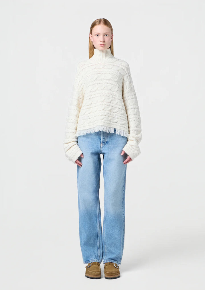 GUEST IN RESIDENCE CROPPED CABLE TURTLENECK