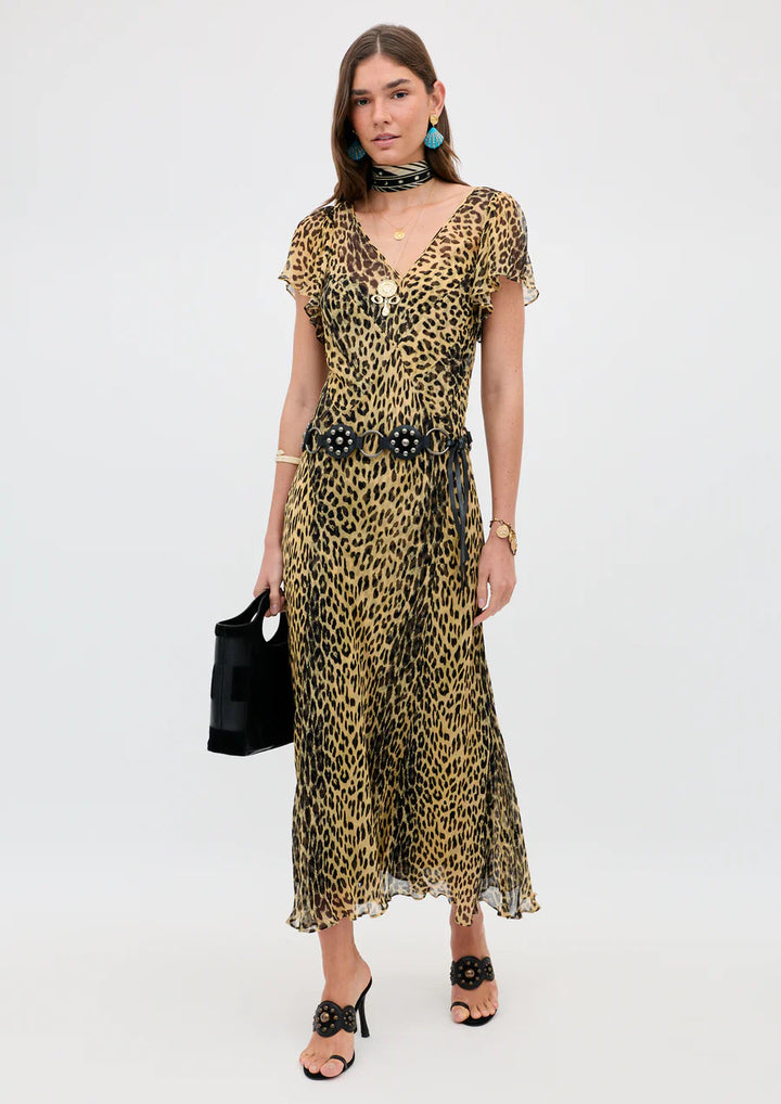RIXO Bexley Chiffon Midi Dress
