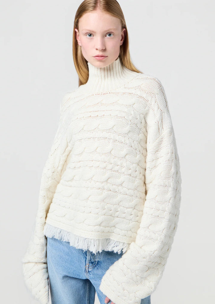 GUEST IN RESIDENCE CROPPED CABLE TURTLENECK