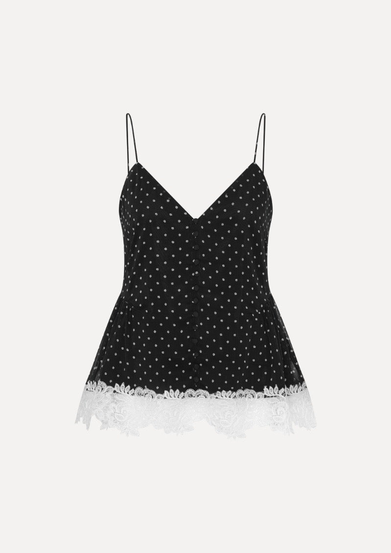 ROTATE Lacebnd Camisole Black