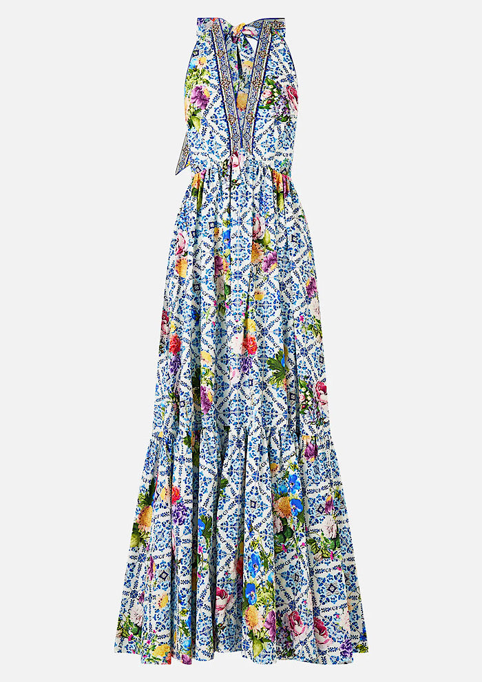 CAMILLA Ruffle Hem Halter Dress