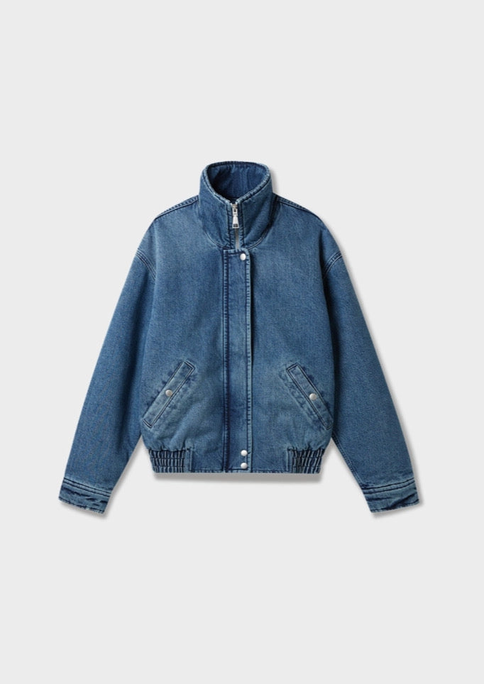 LALA BERLIN JACKET JUNO PADDED DENIM WASHED BLUE