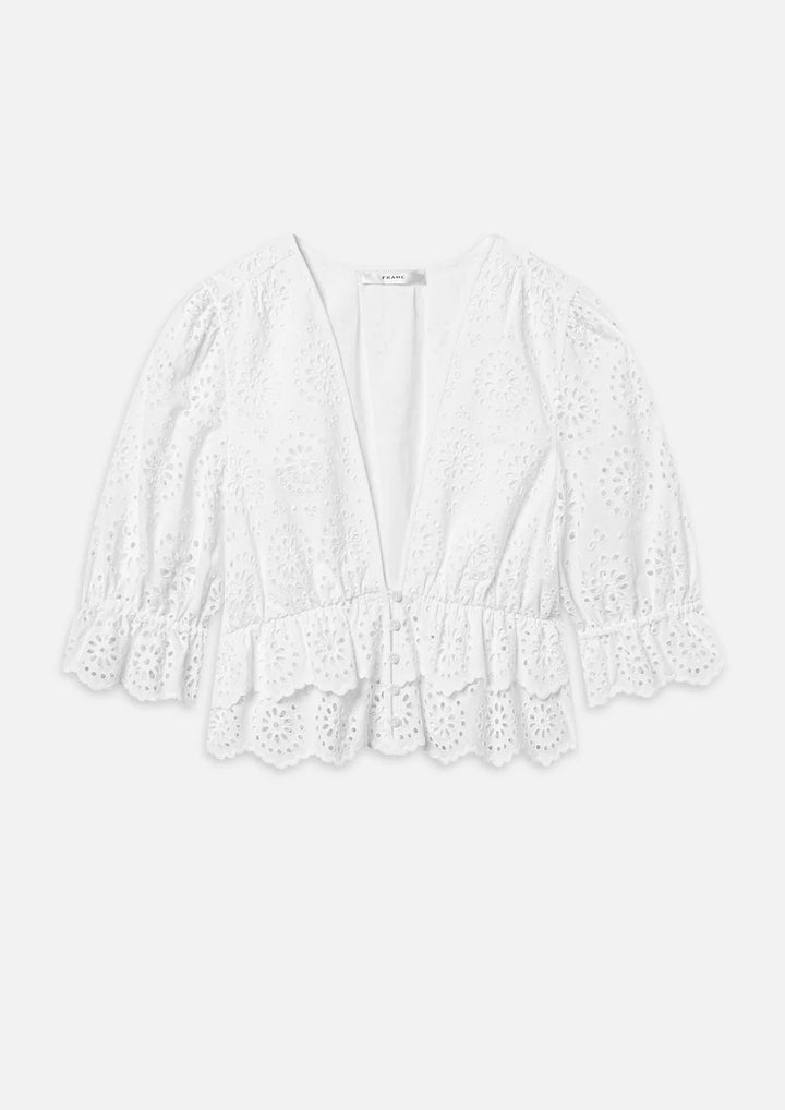 FRAME The Solstice Eyelet Blouse