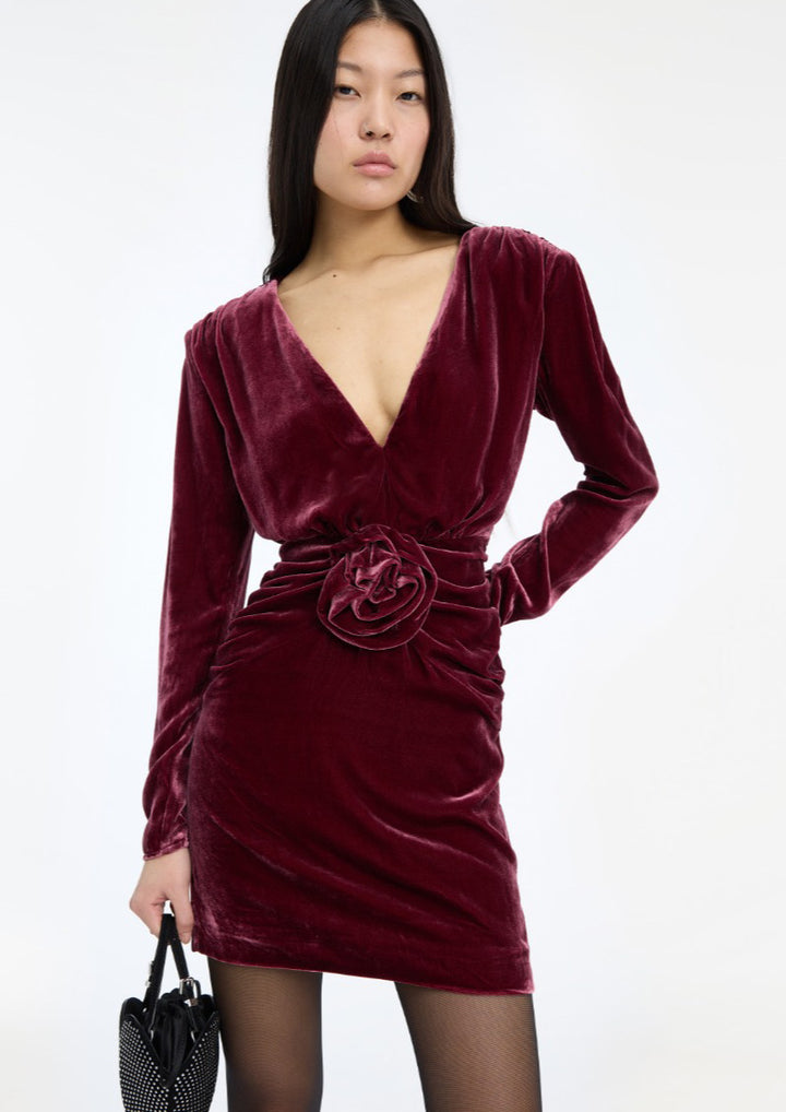 ROTATE Silk Velvet Mini Dress