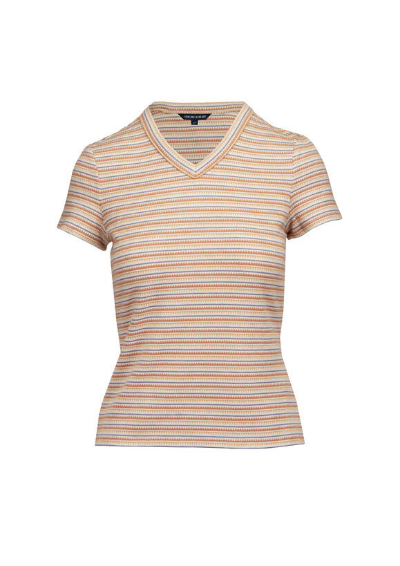 VERONICA BEARD Deven Textured Strip T-Shirt