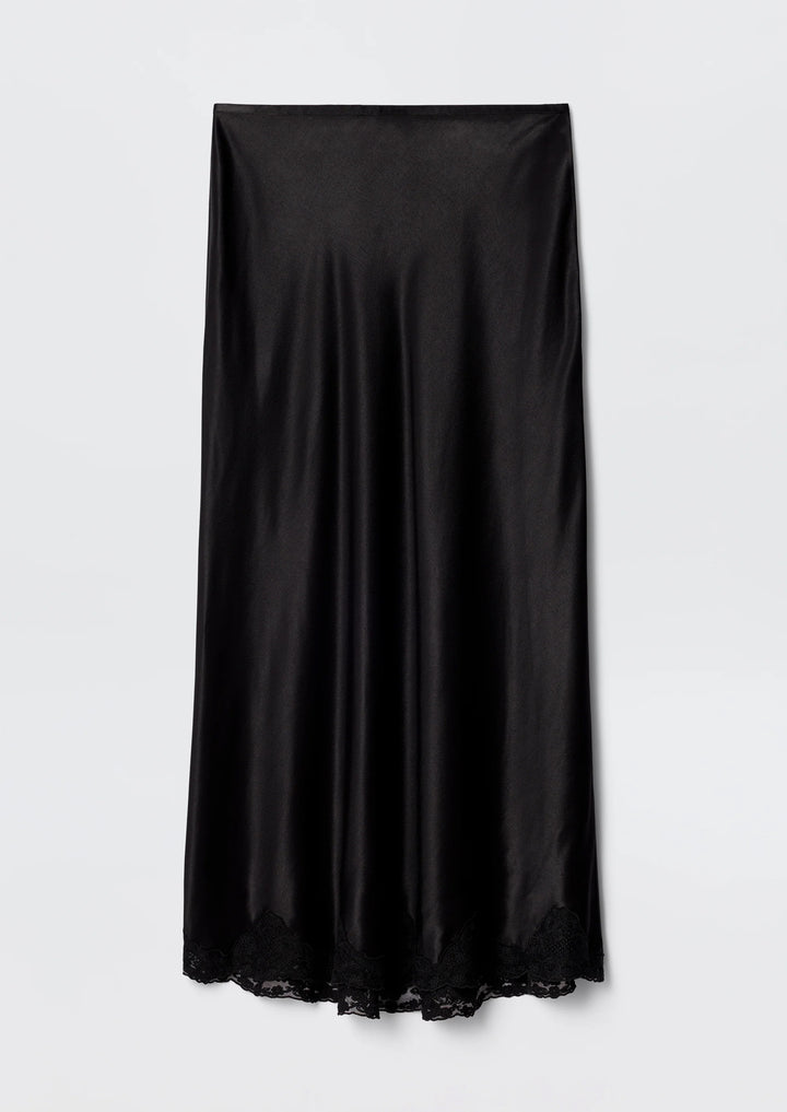 RIXO Crystal Satin Midi Skirt