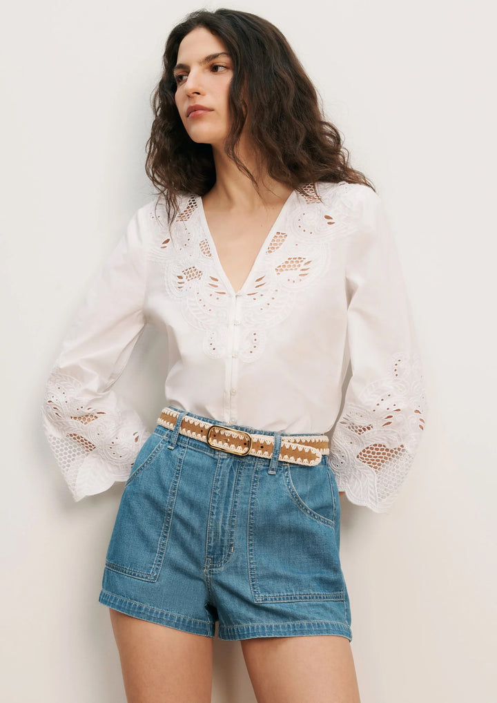 VERONICA BEARD Suniva Embroidered Shirt