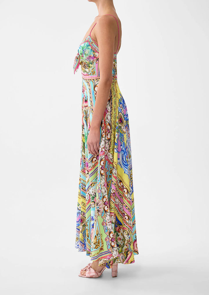 CAMILLA Long Dress With Tie Front