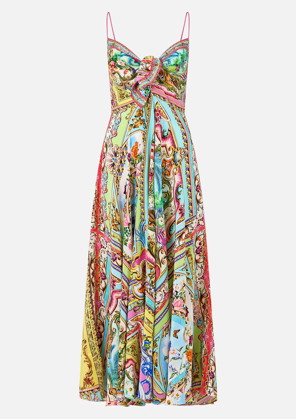 CAMILLA Long Dress With Tie Front