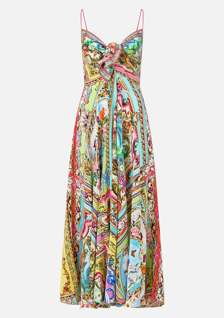 CAMILLA Long Dress With Tie Front