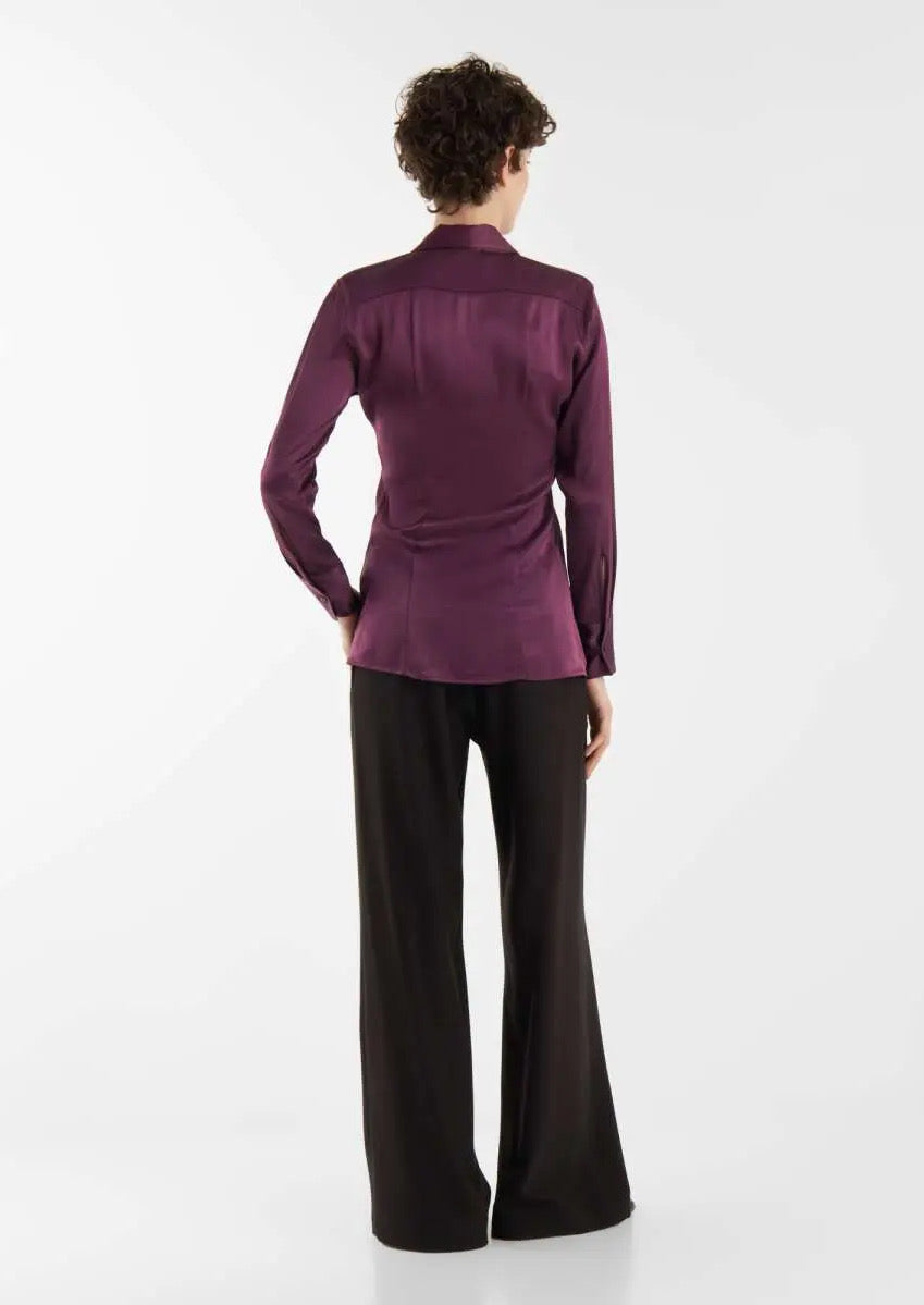 SOSUE Bluse Ella Shiny Purple