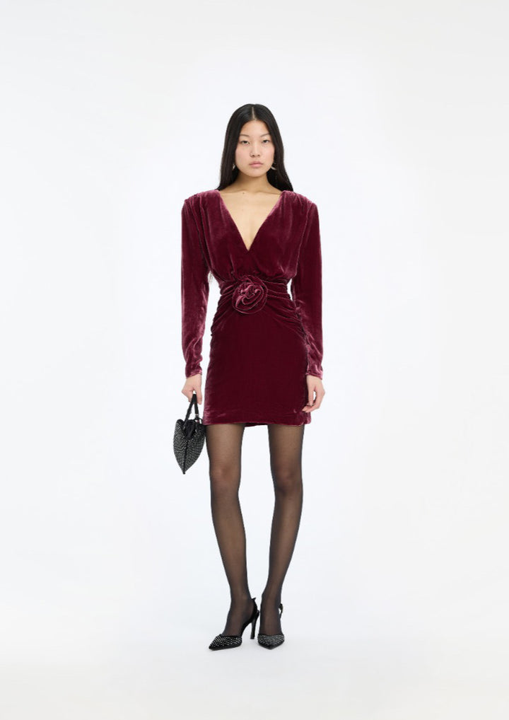 ROTATE Silk Velvet Mini Dress