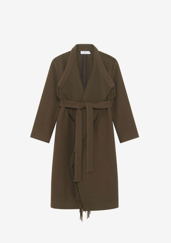 IRO PARIS LONG FRINGED COAT