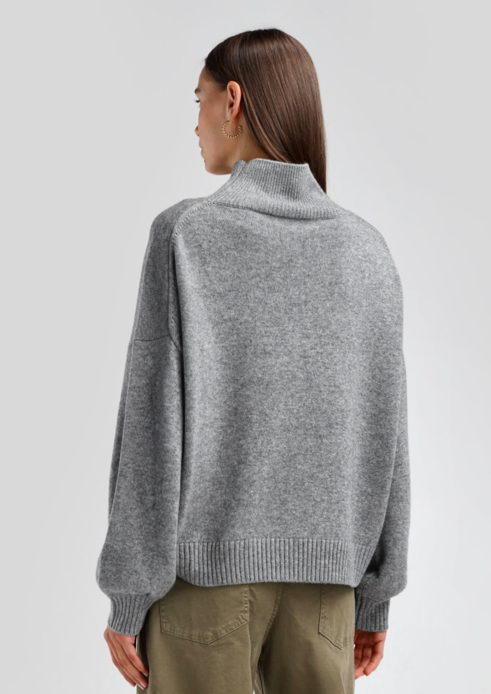 LADNERI Pullover Cocoon grau