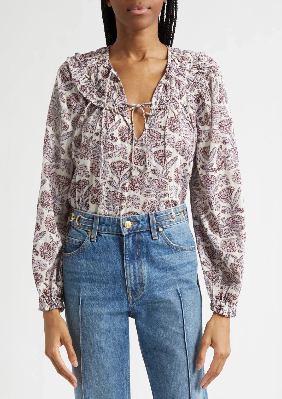 ULLA JOHNSON Florelle Long Sleeve Cotton Blouse