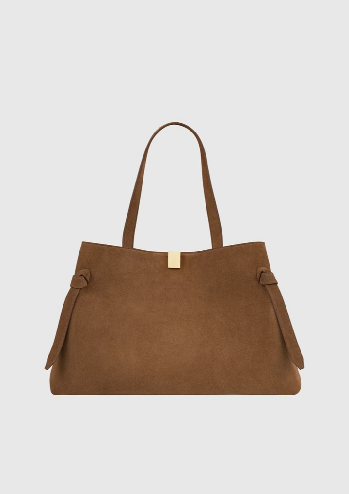 YUZEFI GYOZA TOTE - COGNAC SUEDE