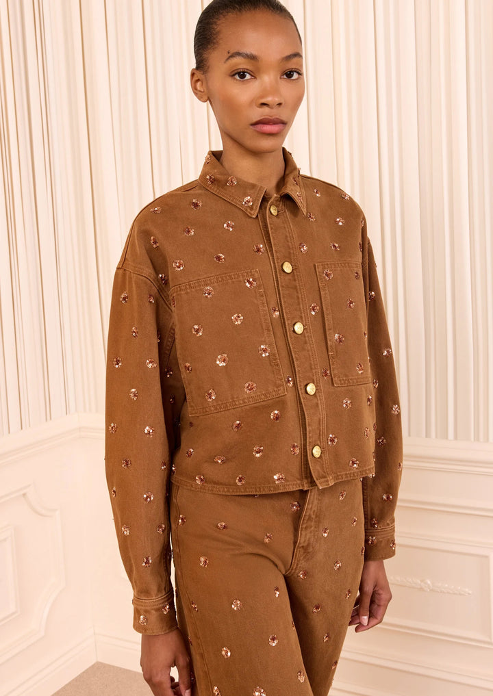 ULLA JOHNSON The Bobbi Embellished Denim Jacket