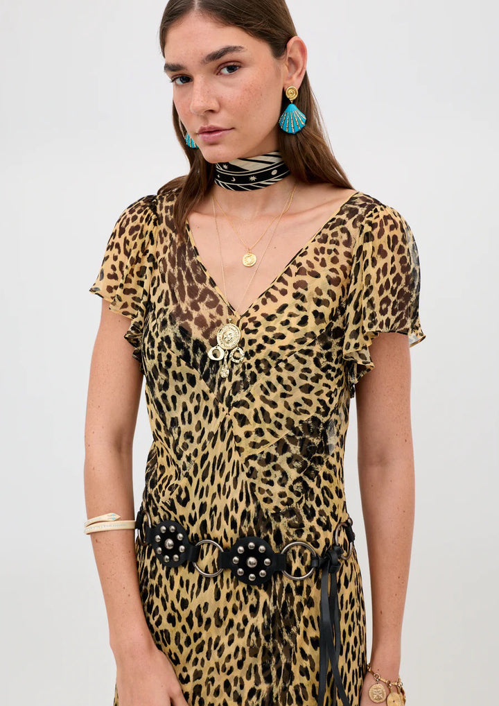 RIXO Bexley Chiffon Midi Dress