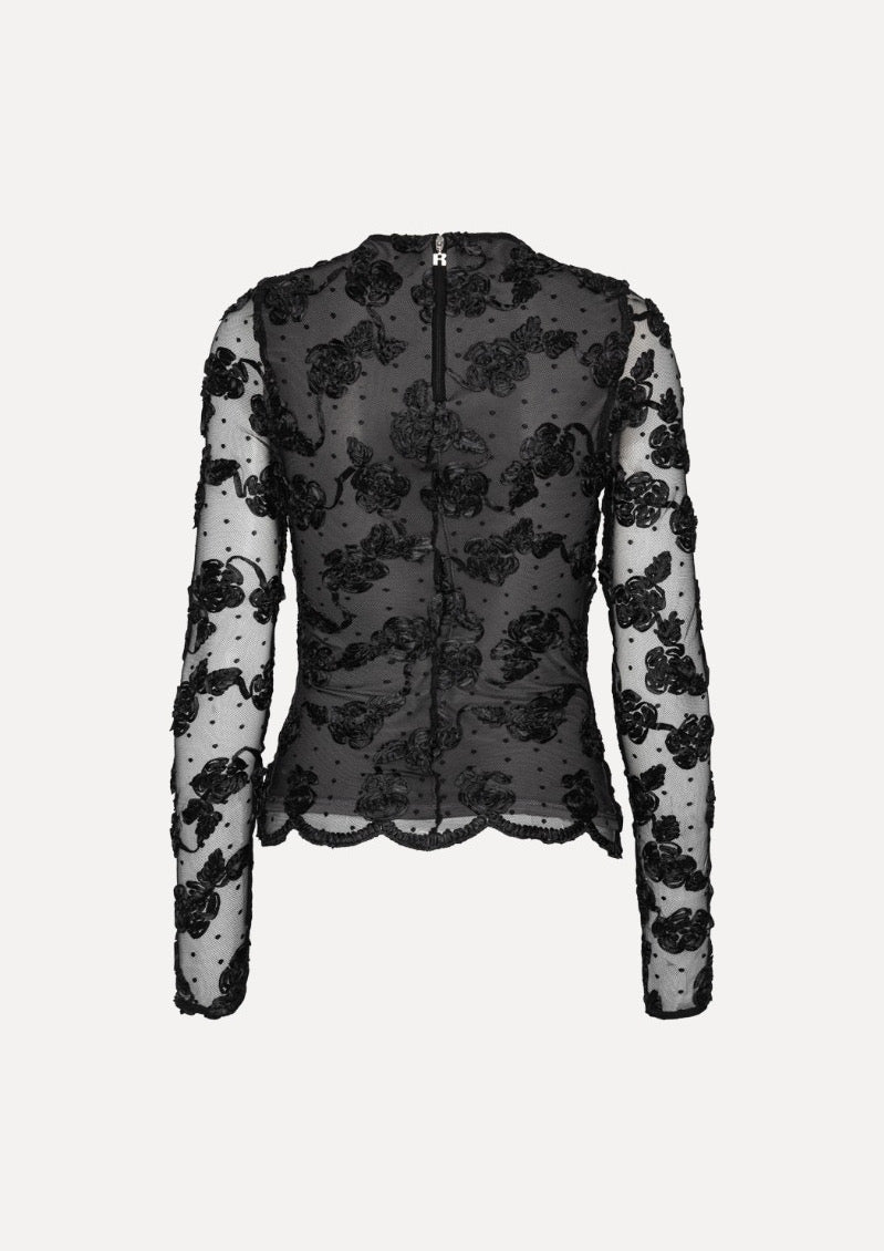 ROTATE Flower Mesh Top