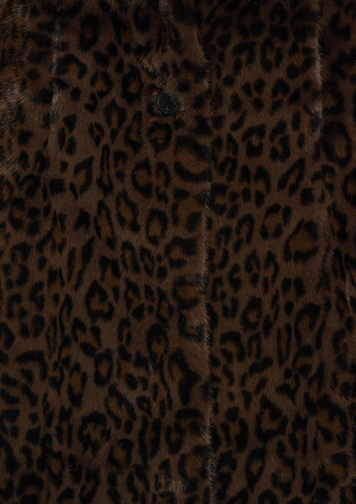 ROTATE Faux Fur Coat Leopard