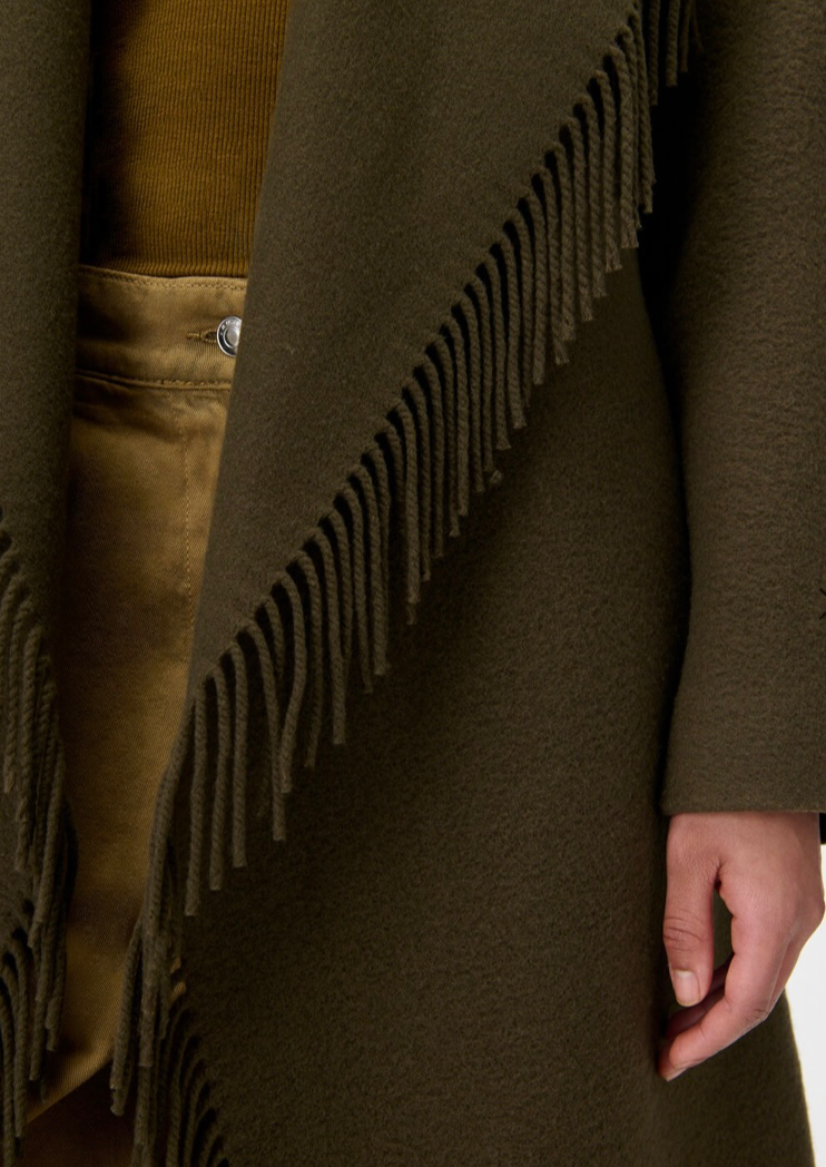 IRO PARIS LONG FRINGED COAT