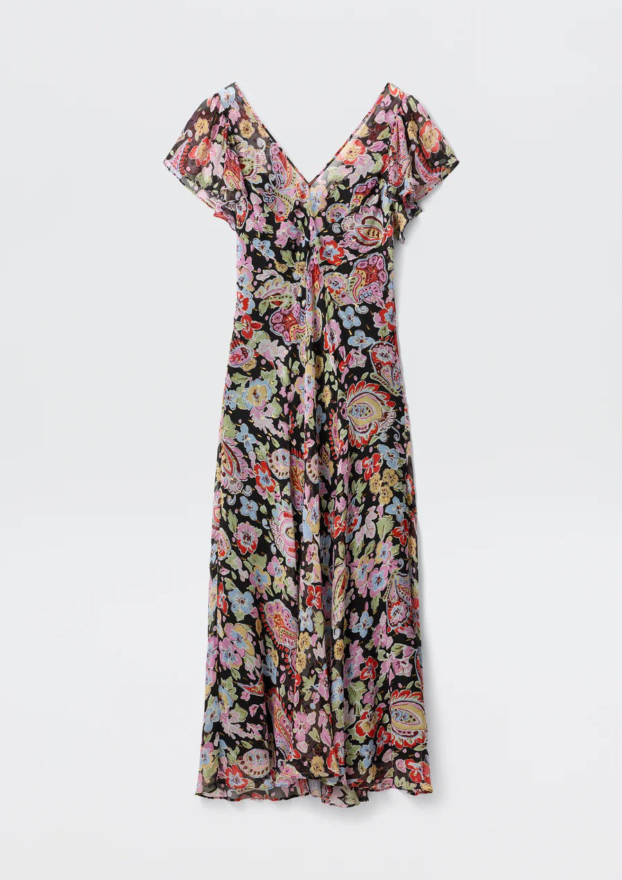 RIXO Bexley Lurex Midi Dress