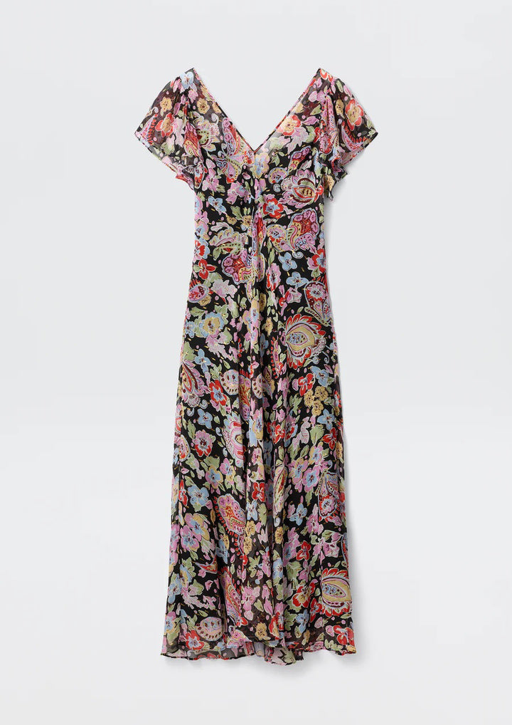 RIXO Bexley Lurex Midi Dress