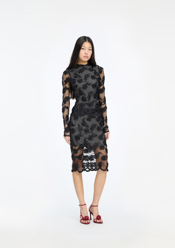 ROTATE Flower Mesh Top