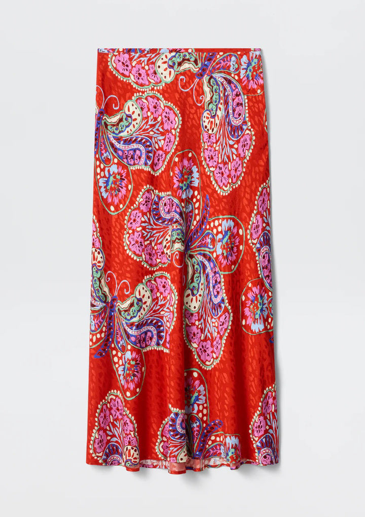 RIXO Kelly Jacquard Midi Skirt