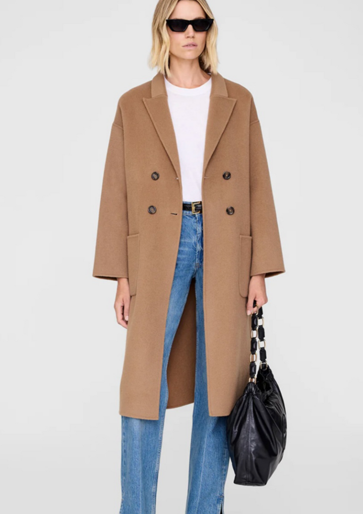 ANINE BING DYLAN COAT - CAMEL CASHMERE BLEND