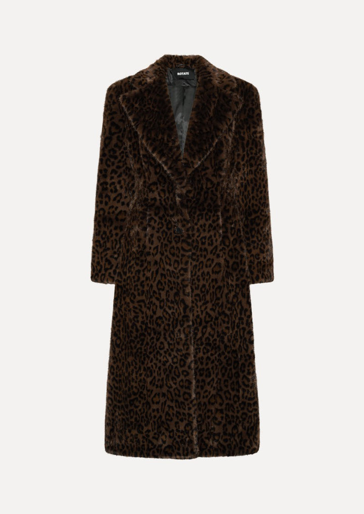 ROTATE Faux Fur Coat Leopard