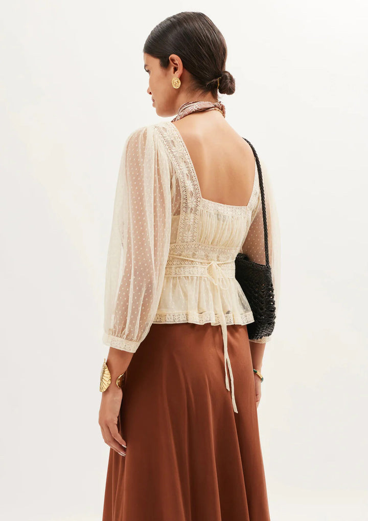 RIXO Tyla Tulle Top