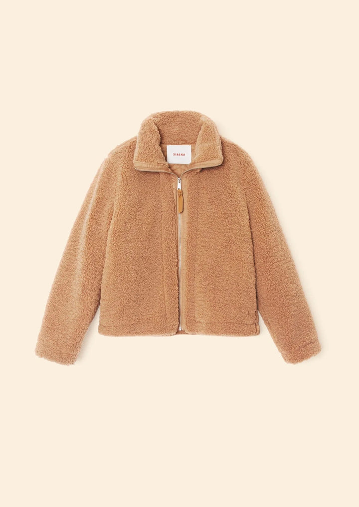 XIRENA Teddy Brown Dree Bomber Jacket
