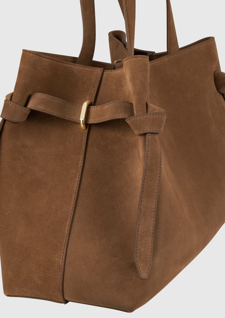 YUZEFI GYOZA TOTE - COGNAC SUEDE