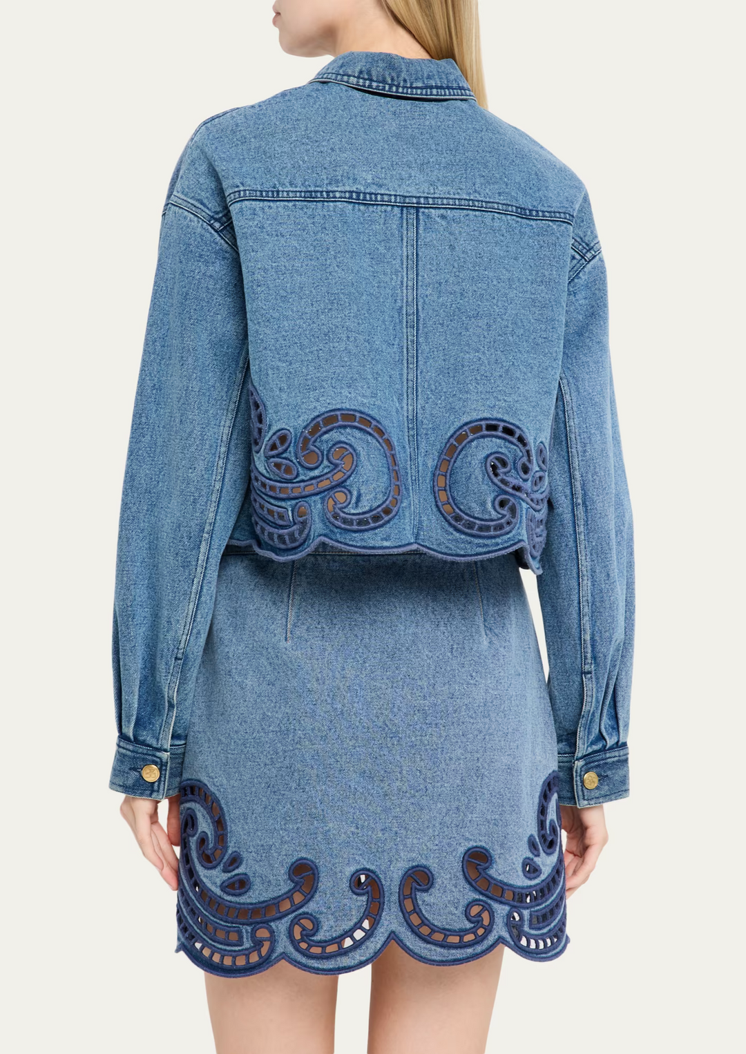 ULLA JOHNSON Bobbi Embroidered Denim Jacket