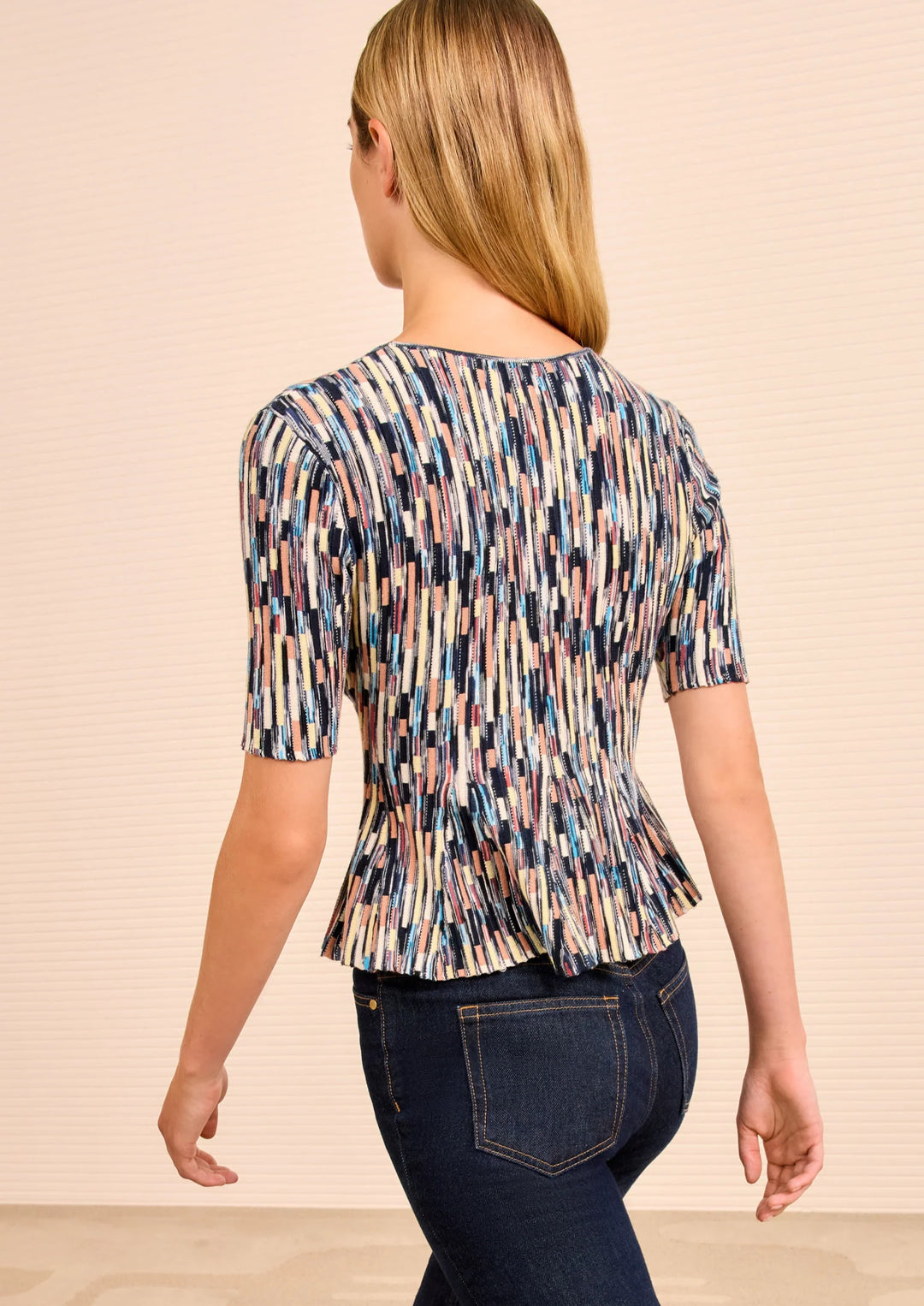 ULLA JOHNSON Samira Mulitcolor Short Sleeve Top