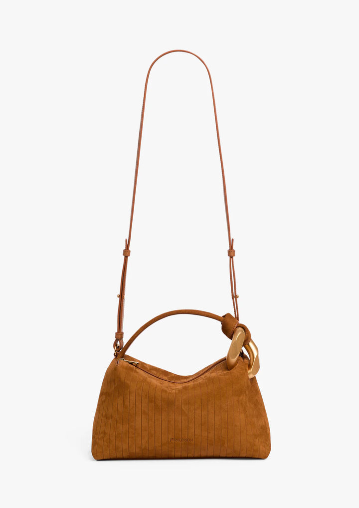 JW ANDERSON CORNER BAG - SUEDE TOP HANDLE BAG