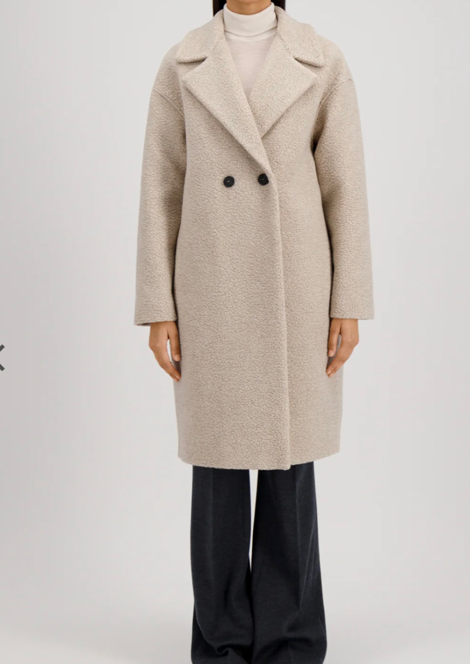 HARRIS WHARF LONDON dropped shoulder d.b. coat bouclé