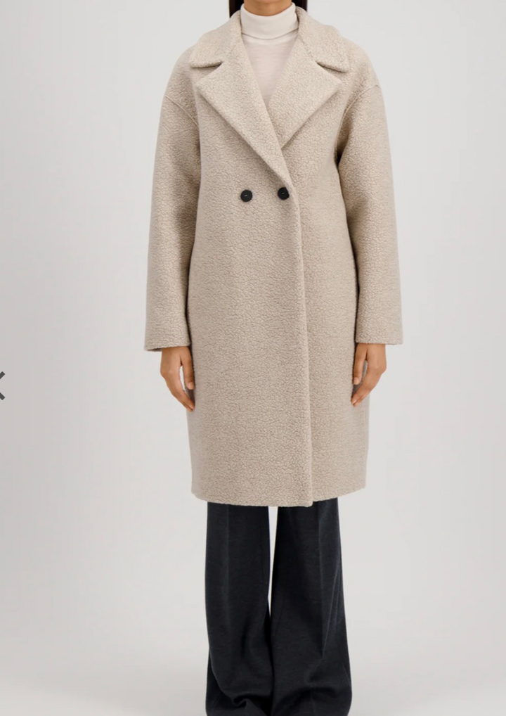 HARRIS WHARF LONDON dropped shoulder d.b. coat bouclé