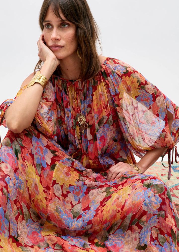 RIXO Hayden Chiffon Midi Dress